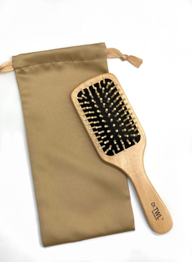 wooden paddle brush for shiny hair